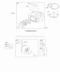 Air Cleaner Blower Housing Exhaust System Diagram and Parts List for 280J77-0122-B1  Briggs and Stratton Engine